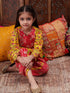 Pspeaches Girls Floral Printed Pure Cotton A-Line Kurti With Dhoti Pants (DH-YELLOWJAAL)