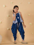 2-Piece Blue Slub Kurta And Dhoti Set (Dh25011705)