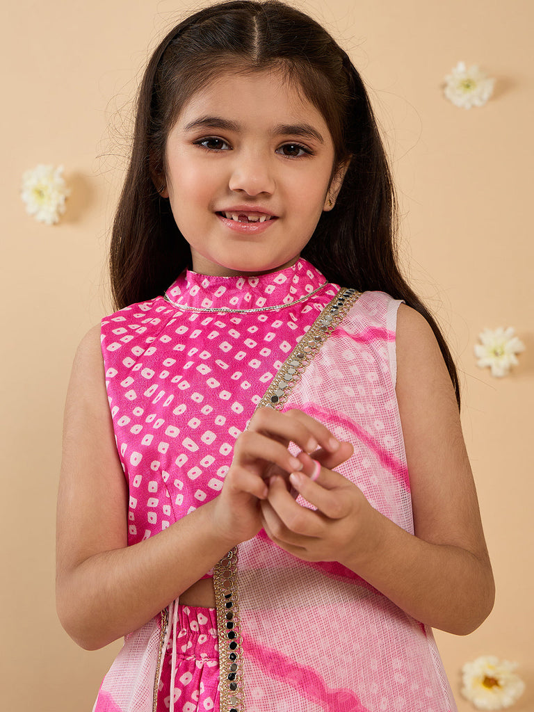3-Piece Magenta Embroidery Dhoti, Kurta And Shrug (DH25013308)