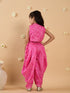 3-Piece Magenta Embroidery Dhoti, Kurta And Shrug (DH25013308)