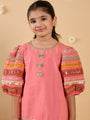 2-Piece Coral Embroidery Kurta And Dhoti Set (DH25013509)