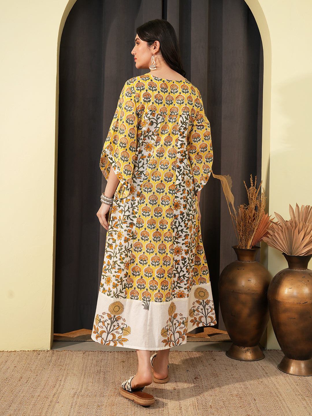 Printed Cotton A-Line Dress