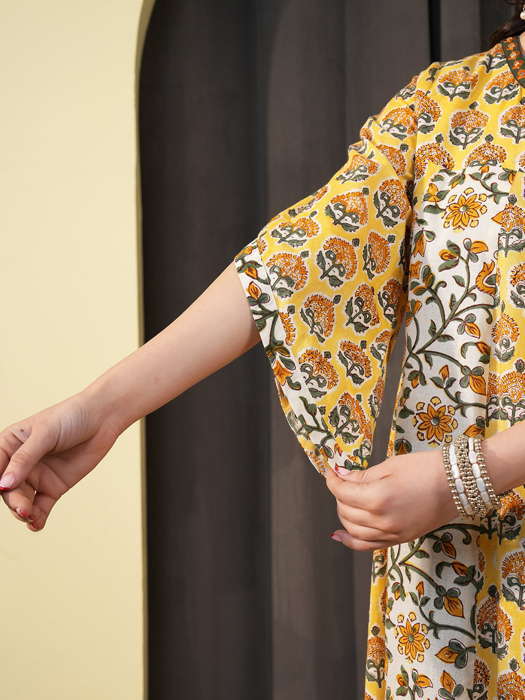 Printed Cotton A-Line Dress