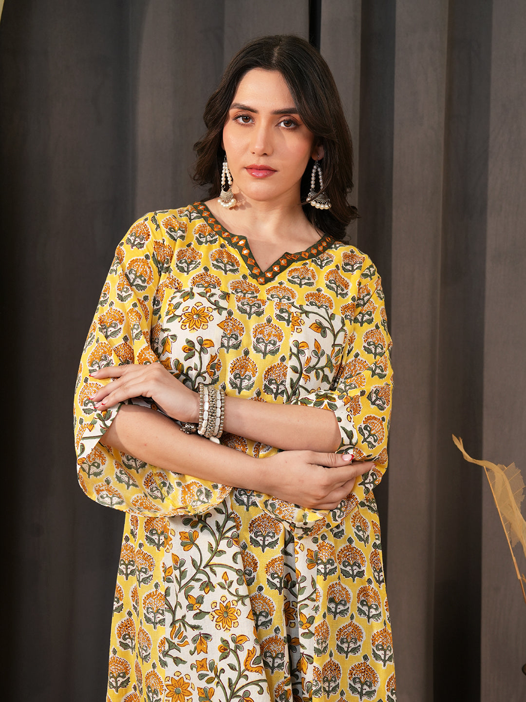 Printed Cotton A-Line Dress