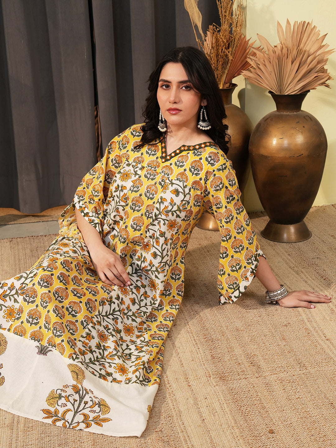 Printed Cotton A-Line Dress