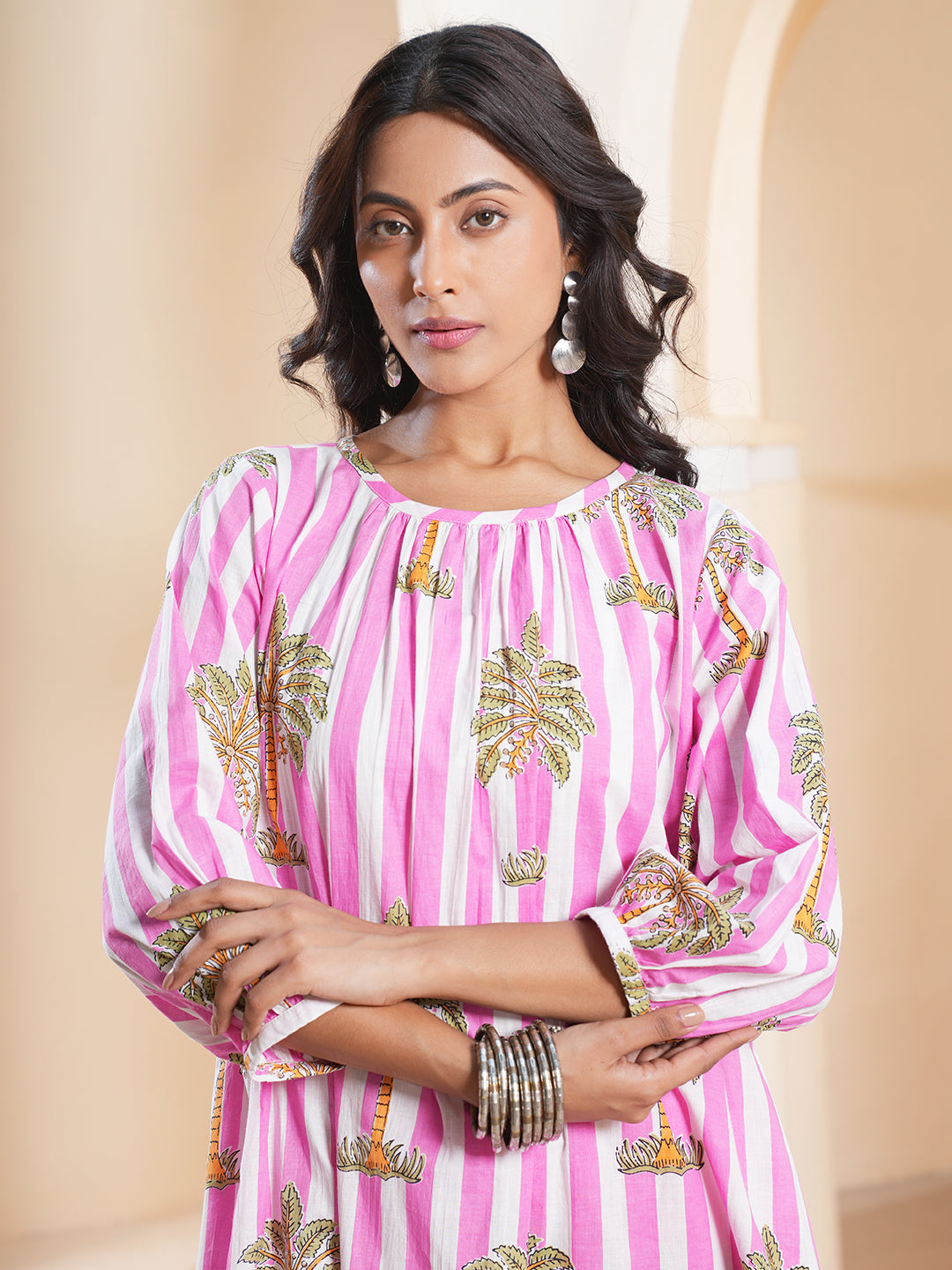 Floral Printed Cotton A-Line Co-ord Set for Women