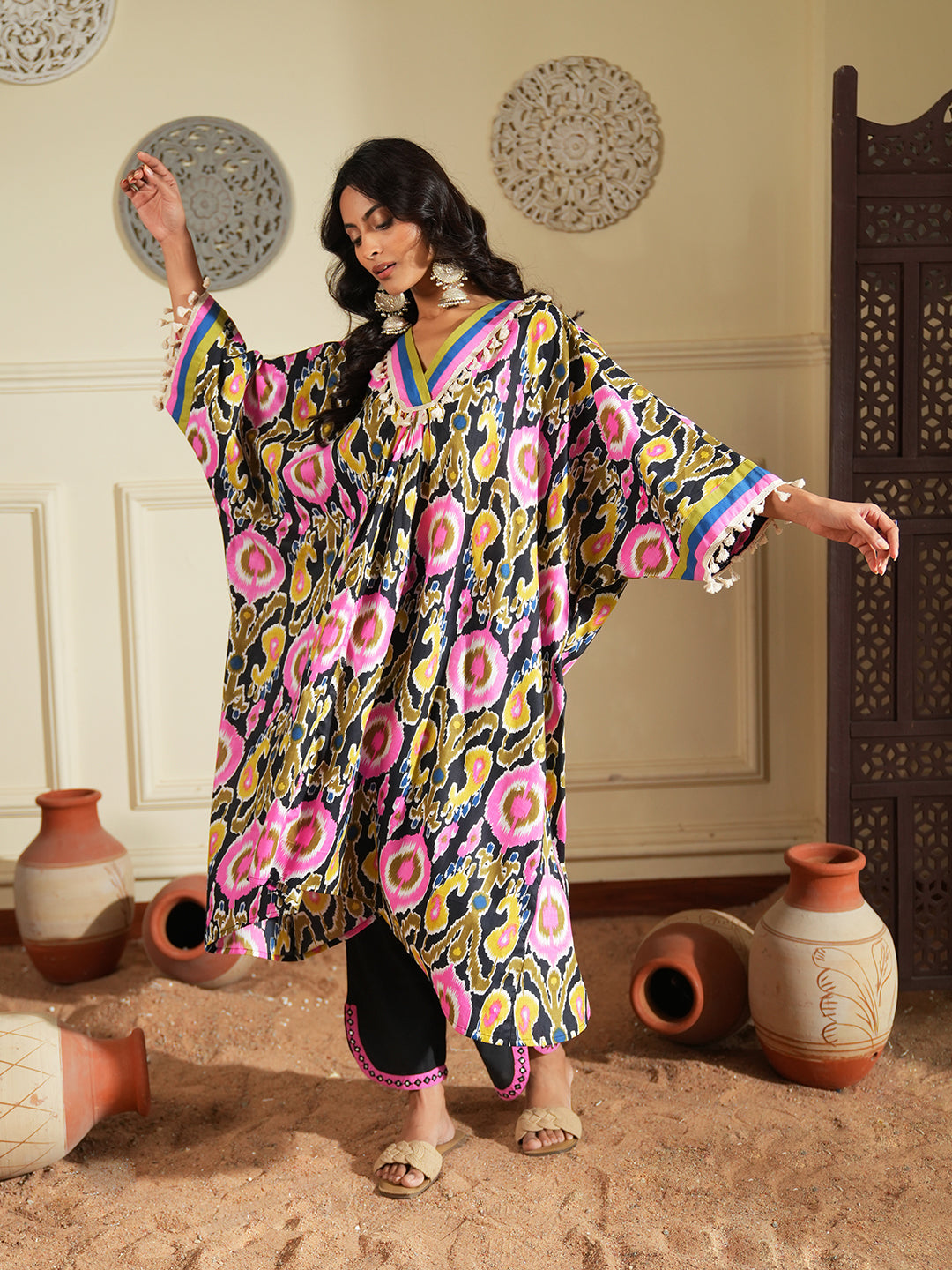 Floral Print Cotton Co-ord Set with Straight Fit