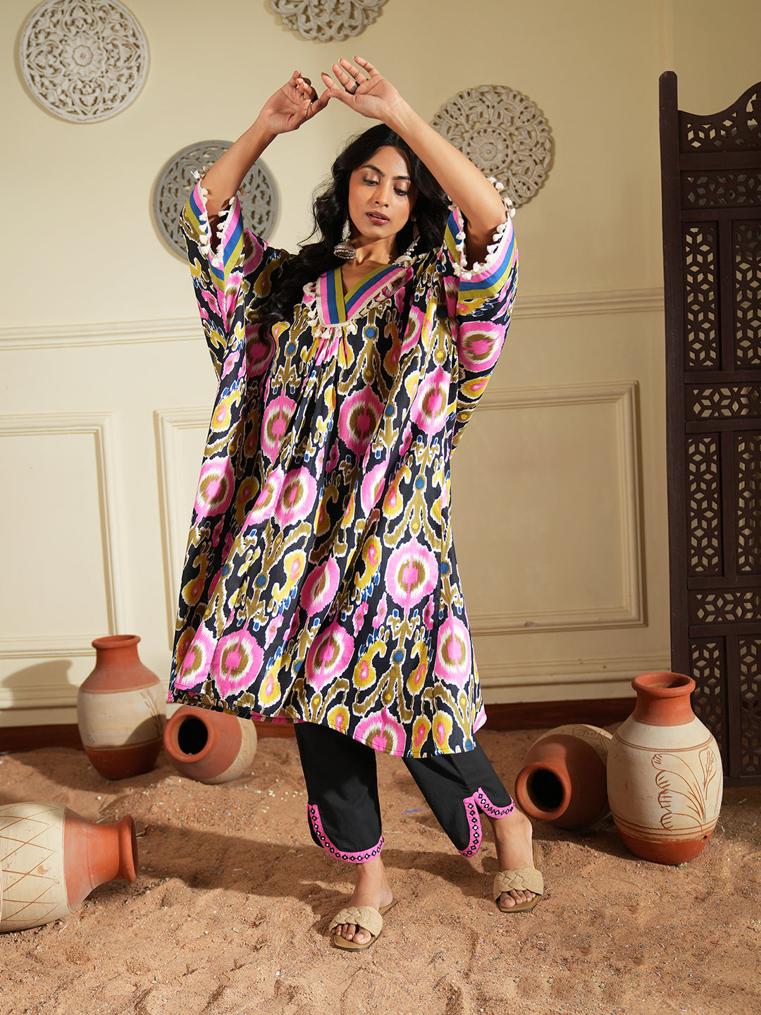 Floral Print Cotton Co-ord Set with Straight Fit