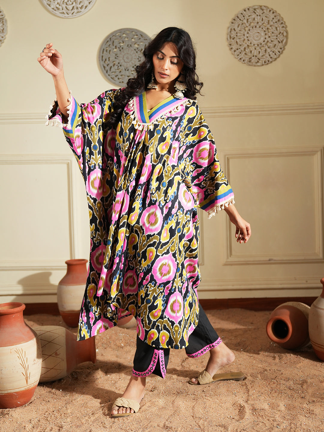 Floral Print Cotton Co-ord Set with Straight Fit