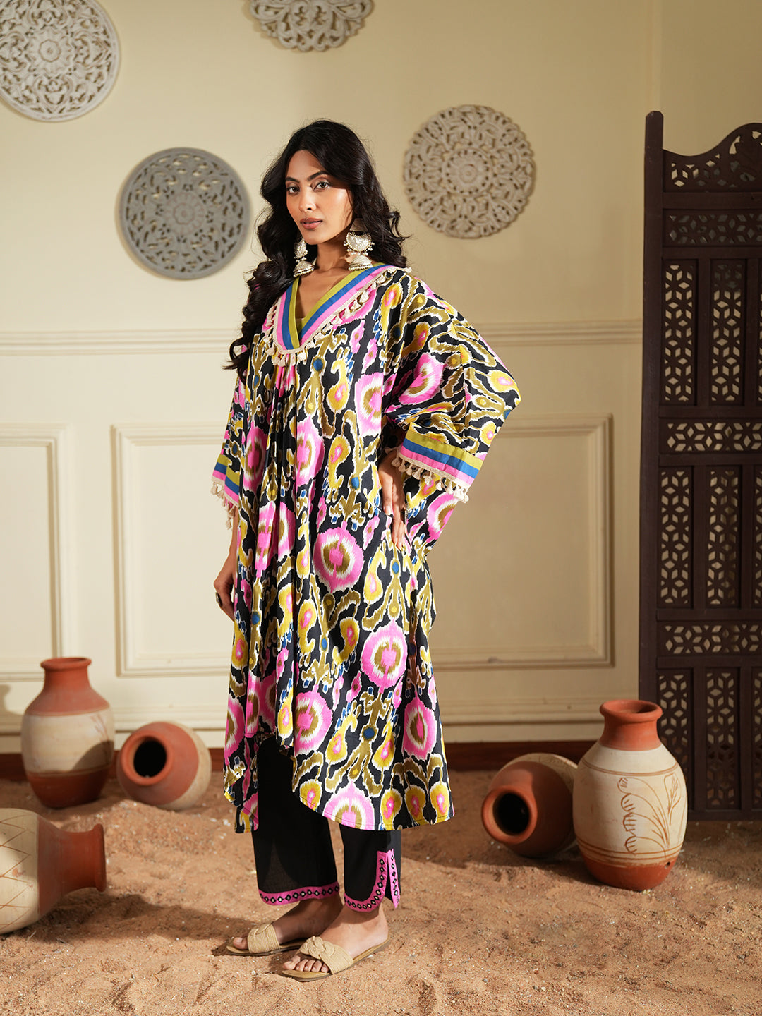 Floral Print Cotton Co-ord Set with Straight Fit