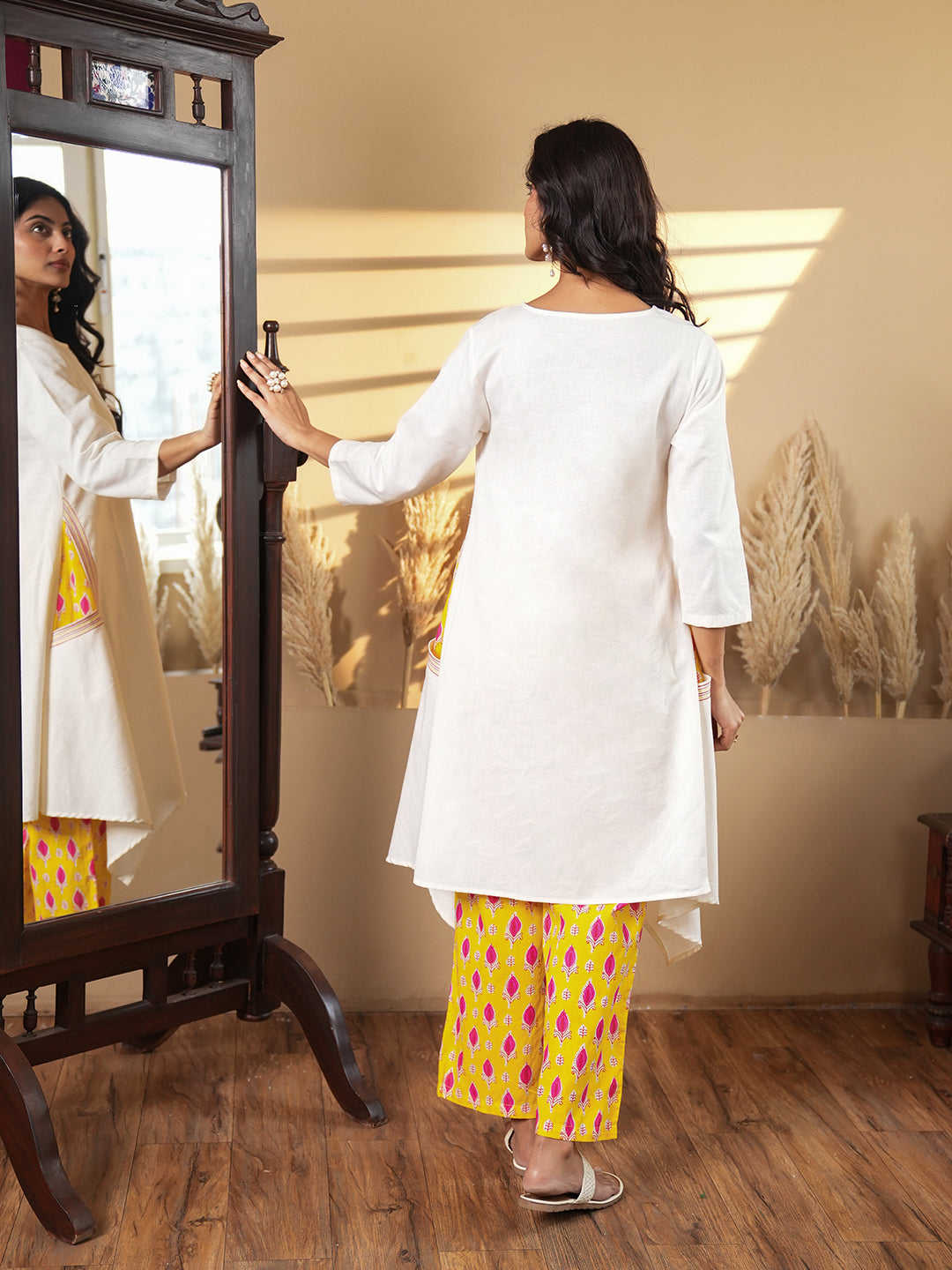 White Asymmetrical Hem Co-ord Set