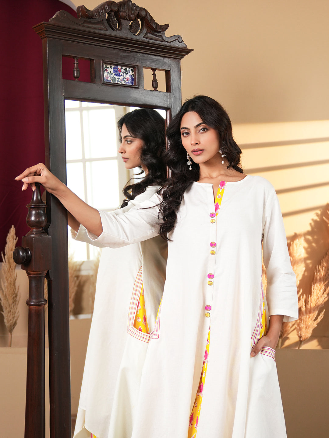 White Asymmetrical Hem Co-ord Set