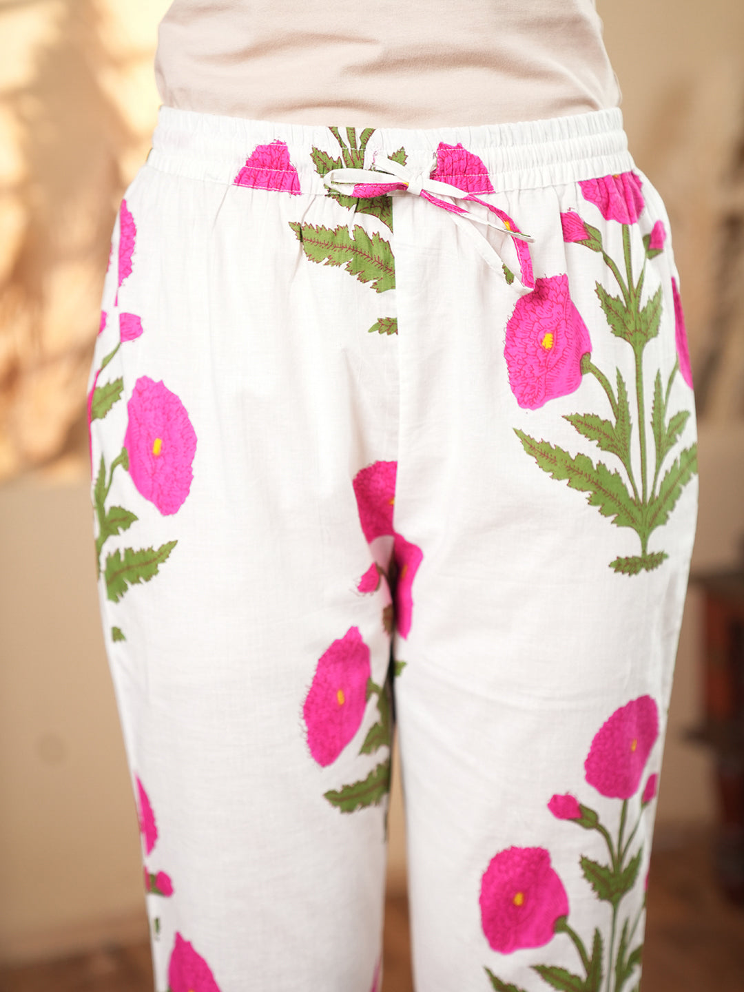 Pink Floral Printed Cotton Kurta Set with Dupatta
