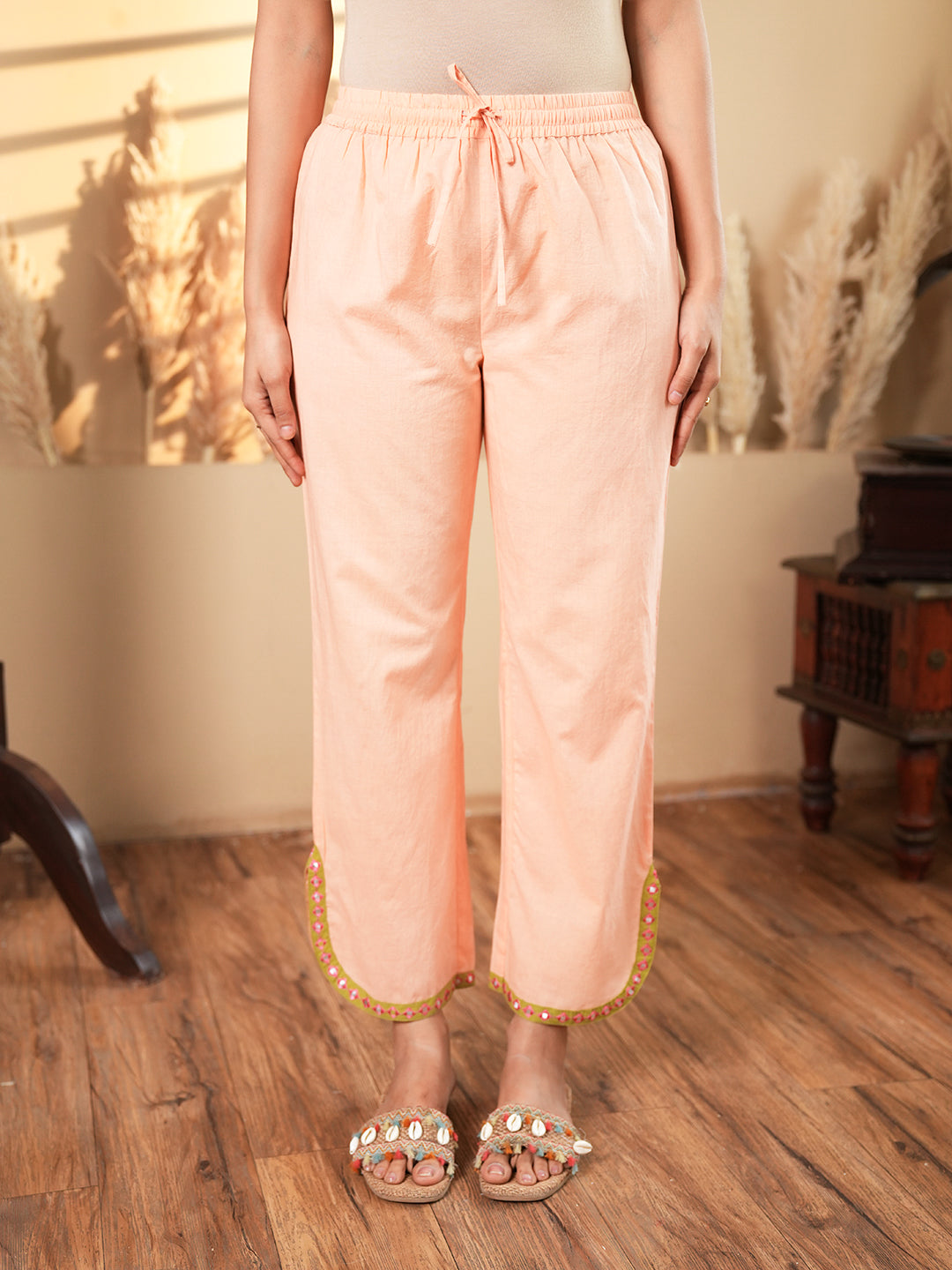 Beige Ikkat Kaftan Kurta Set