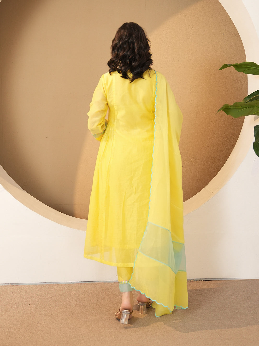 Sunshine Yellow Embroidered Chanderi Kurta Set & Dupatta