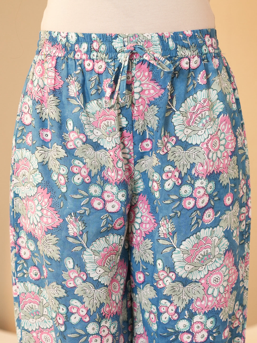 Blue Pintuck Cotton Kurta set