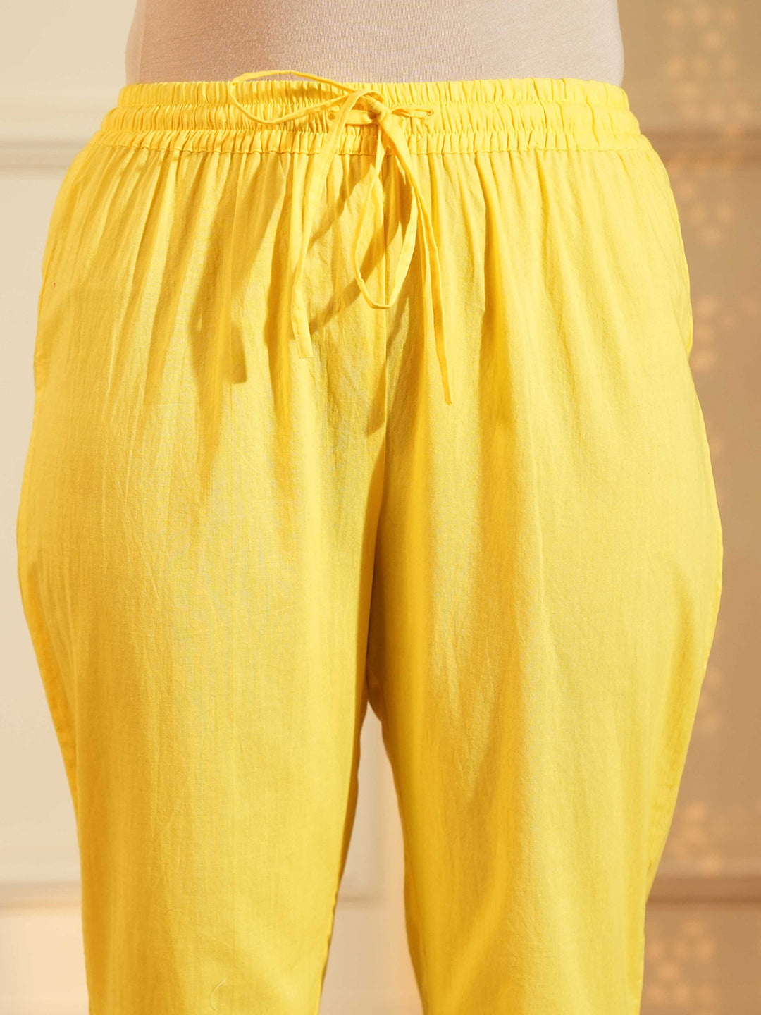 Yellow Cotton A-Line Co-ord Set