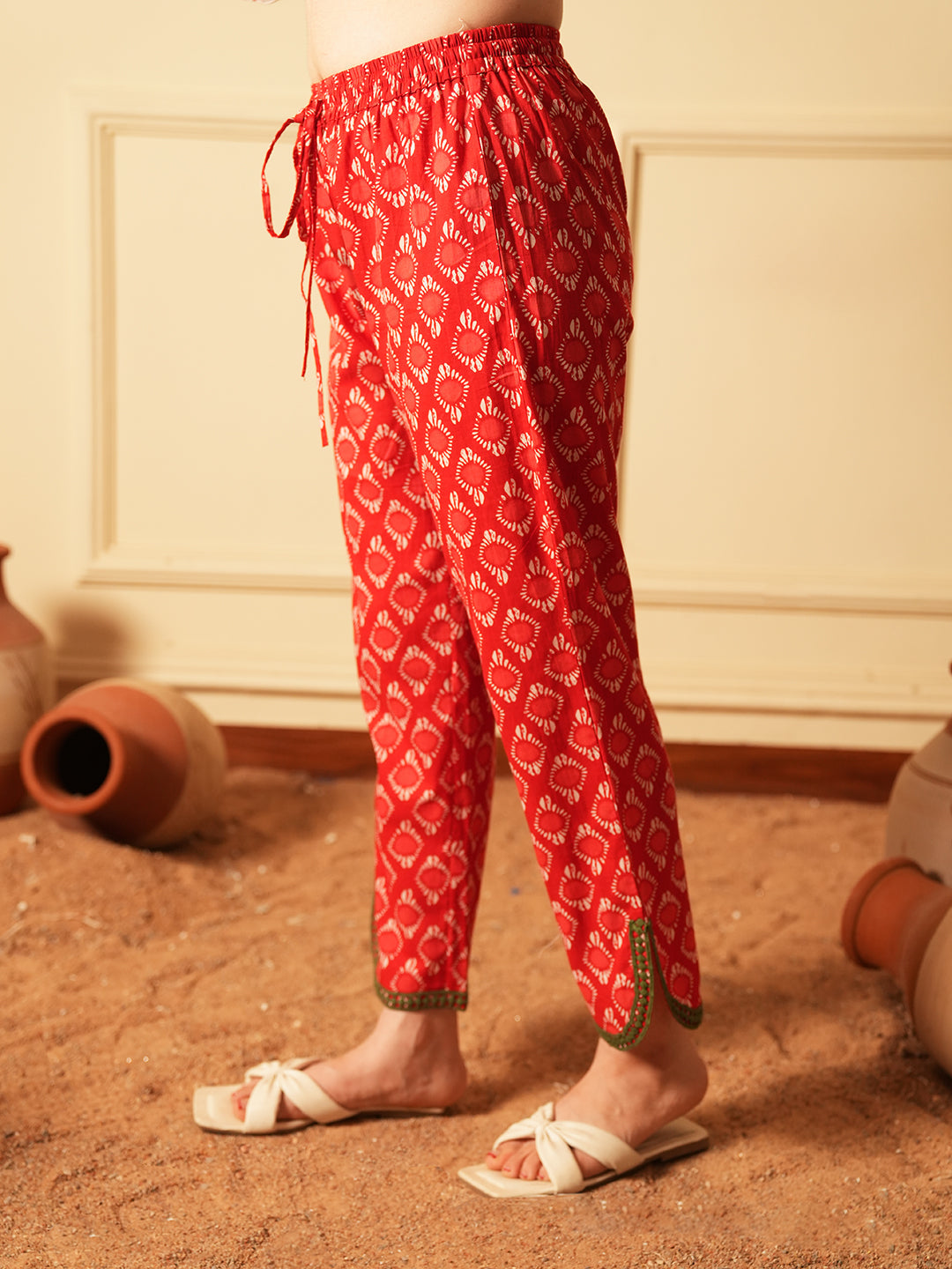Tropical  Print Cotton Kurta Set