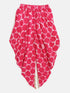 Girls Green & Pink Floral Print Kurti with Dhoti Pants (Dh-GreenJaal)