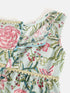 Girls Green & Pink Floral Print Kurti with Dhoti Pants (Dh-GreenJaal)