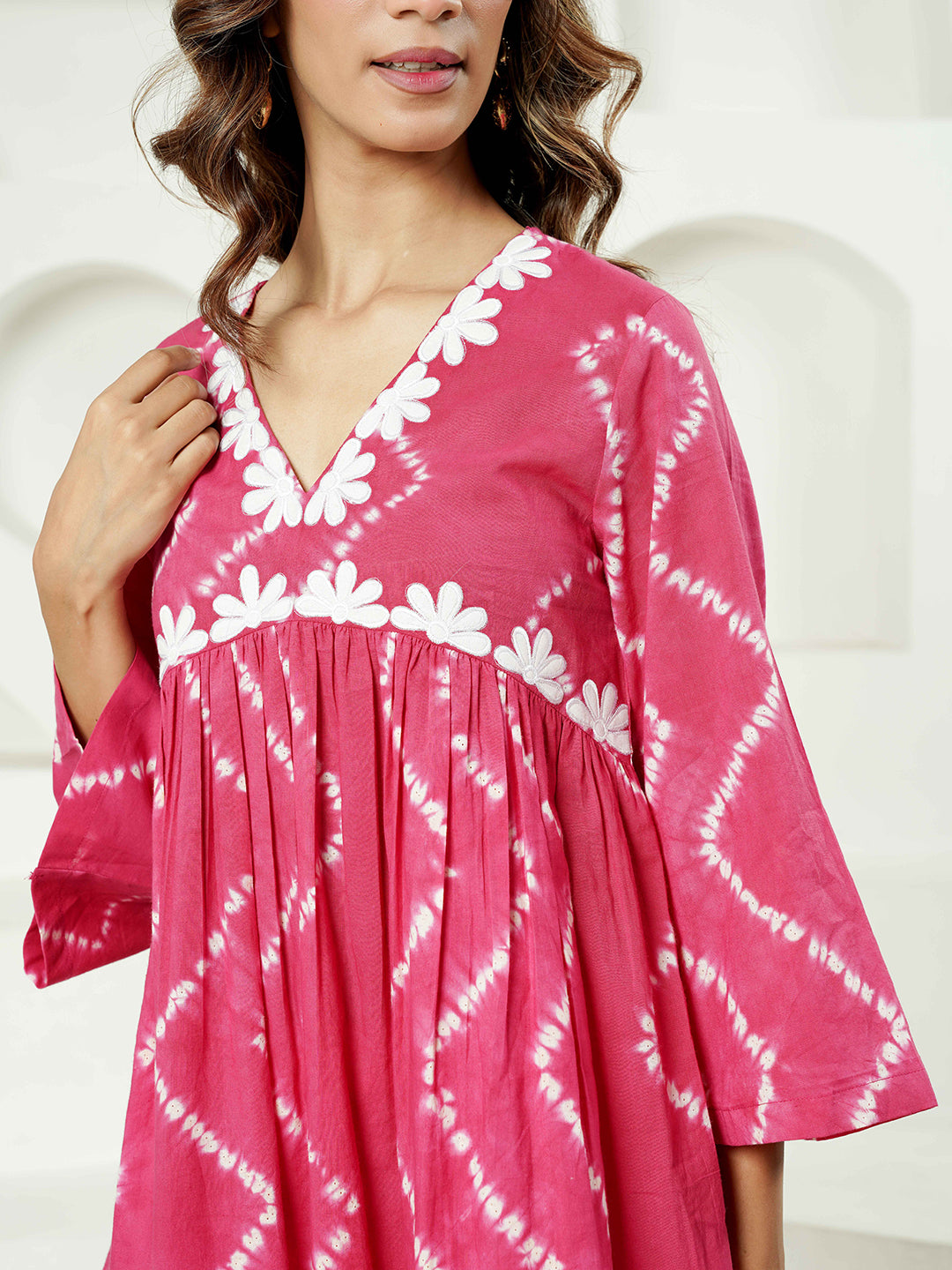 Zigzag Print Cotton Kurta Set for Women