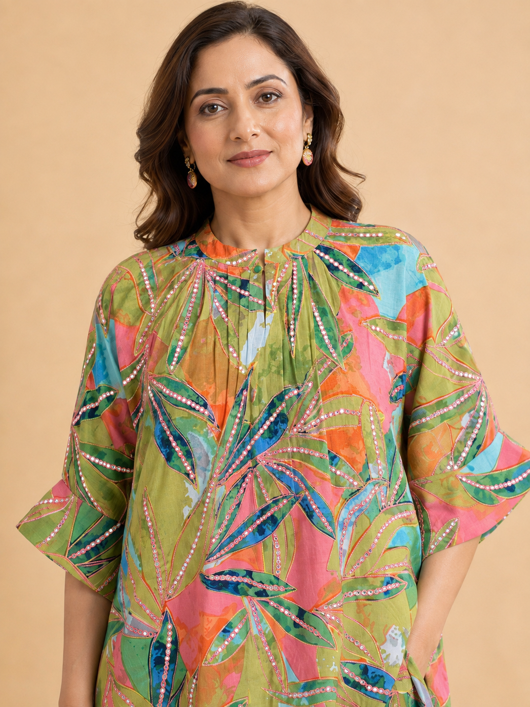 Women's Multicolor Cotton Printed Straight Kurta Set with Salwar