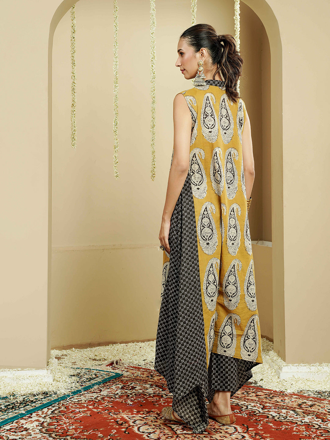 Green Buta Ajrakh Cotton Kurta