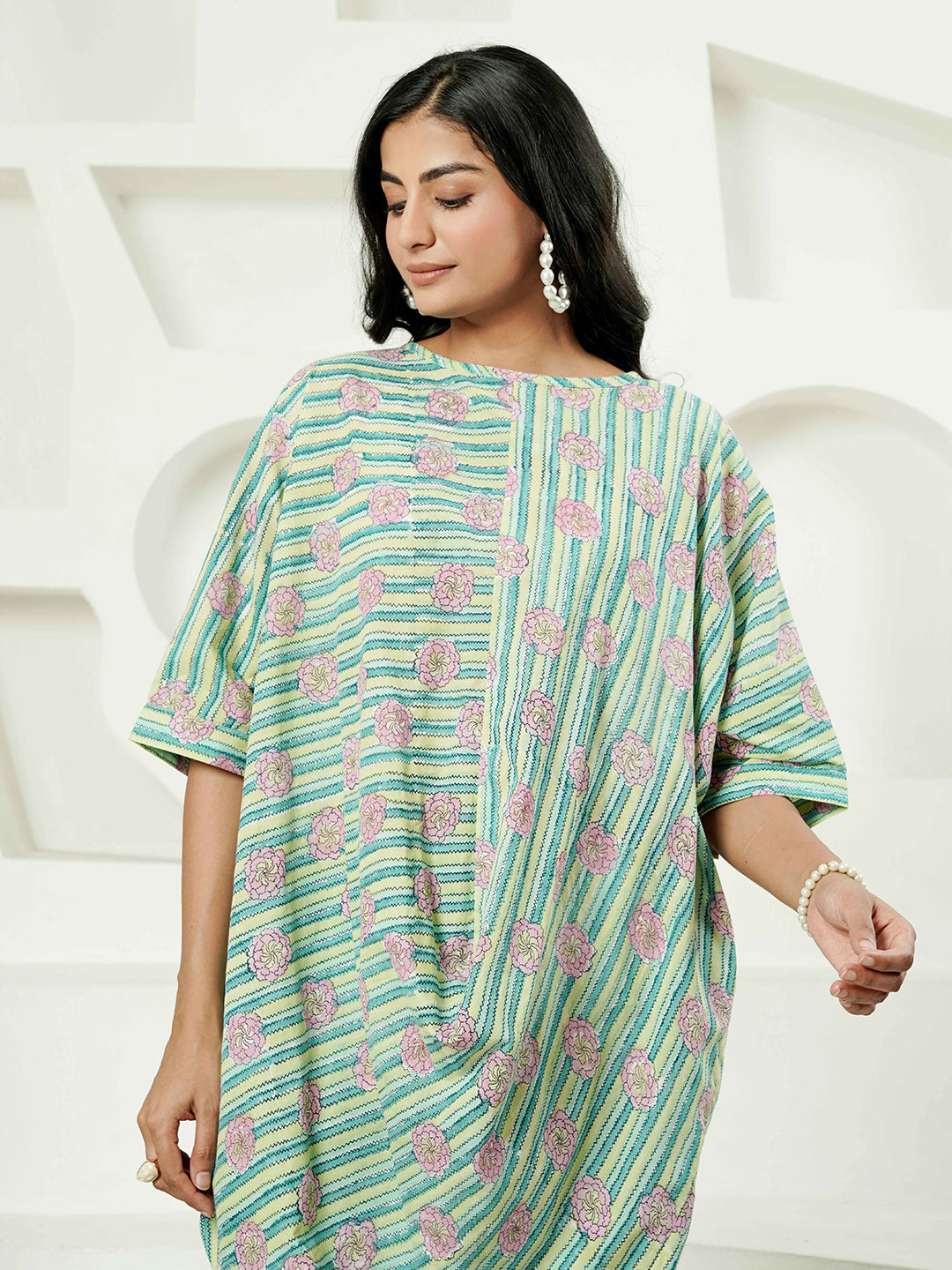 Striped Printed Cotton Co-Ord Set