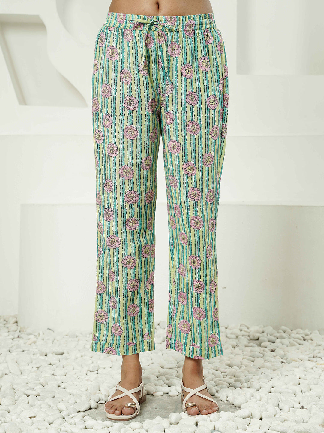 Striped Printed Cotton Co-Ord Set