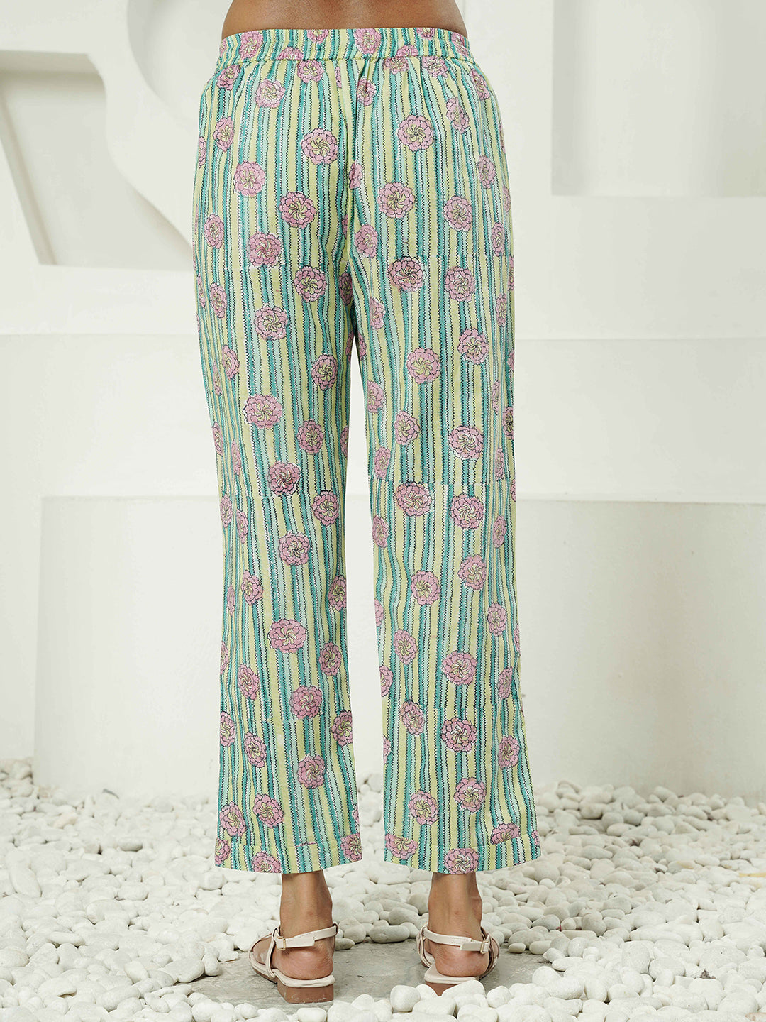 Striped Printed Cotton Co-Ord Set