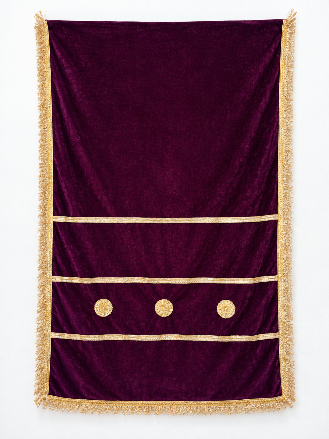 Pspeaches Women's Ethnic Magenta Solid Velvet Stole for Women
