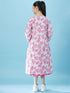 Girls Fit And Flare Tiered Cotton Midi Dress With Shrug (IW-BIRDPINK)