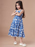 Girls Floral Print Fit & Flare Midi Dress (IW-BLUEPRINT)
