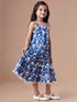 Girls Floral Print Fit & Flare Midi Dress (IW-BLUEPRINT)