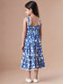 Girls Floral Print Fit & Flare Midi Dress (IW-BLUEPRINT)