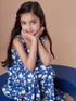 Girls Floral Print Fit & Flare Midi Dress (IW-BLUEPRINT)