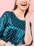 Girls Printed Basic Jumpsuit (IW-BLUESATINDOT)