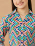 Girls Printed Pure Cotton Shirt with Trousers (IW-CHEVRONSET)