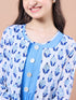 Girls Floral Print Round Neck Sleeveless Tiered Midi Fit & Flared Cotton Dress (IW-FIROZIBOOTI)