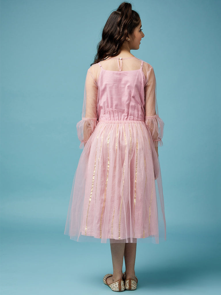 Girls Embellished Cotton Dress (IW-FLORALEMBROIDERY)