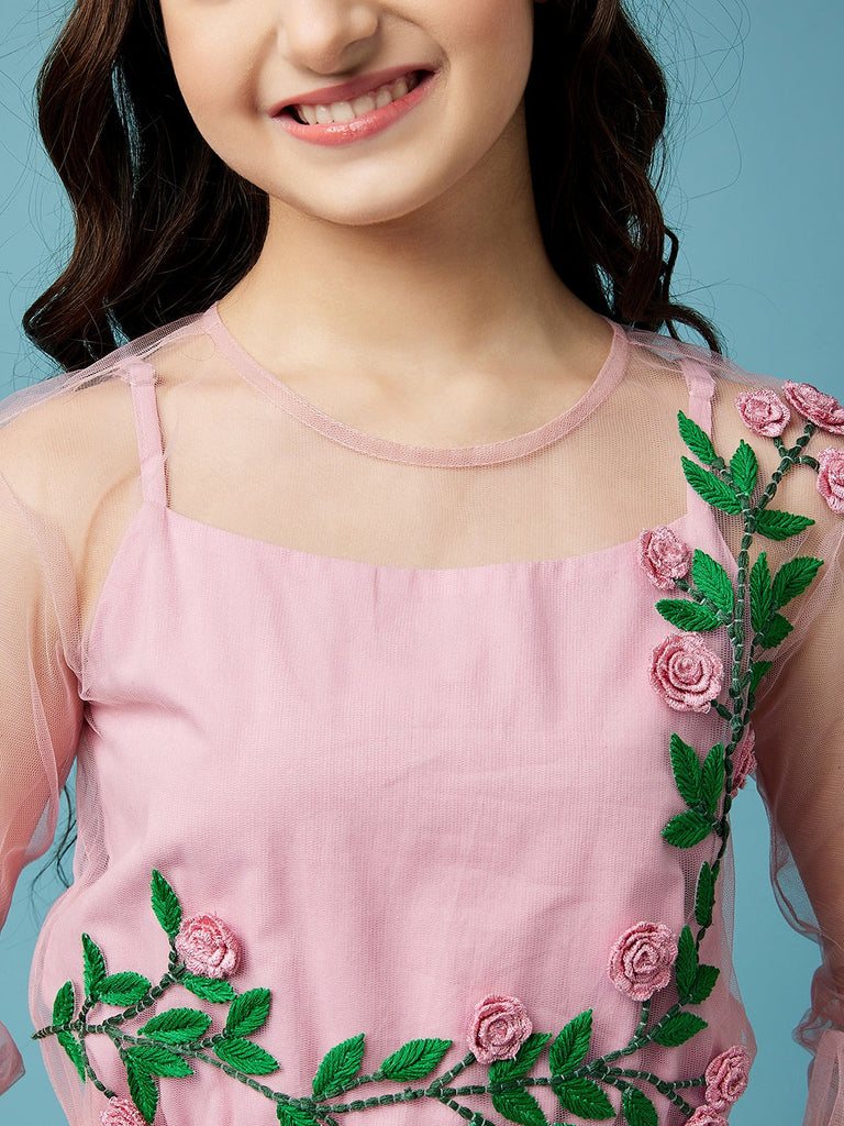 Girls Embellished Cotton Dress (IW-FLORALEMBROIDERY)