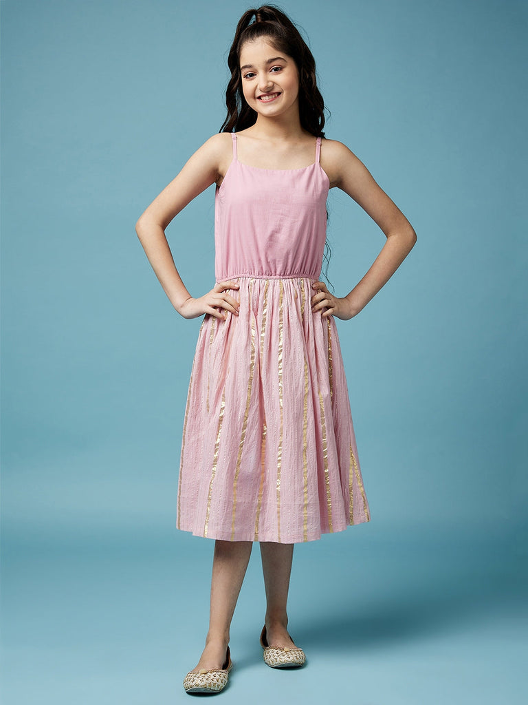 Girls Embellished Cotton Dress (IW-FLORALEMBROIDERY)