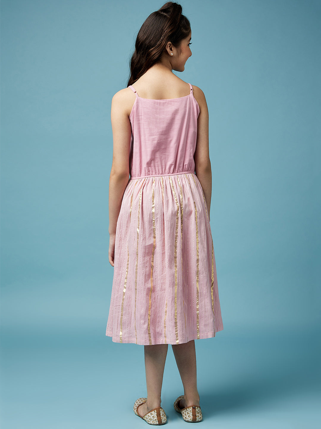 Girls Embellished Cotton Dress (IW-FLORALEMBROIDERY)
