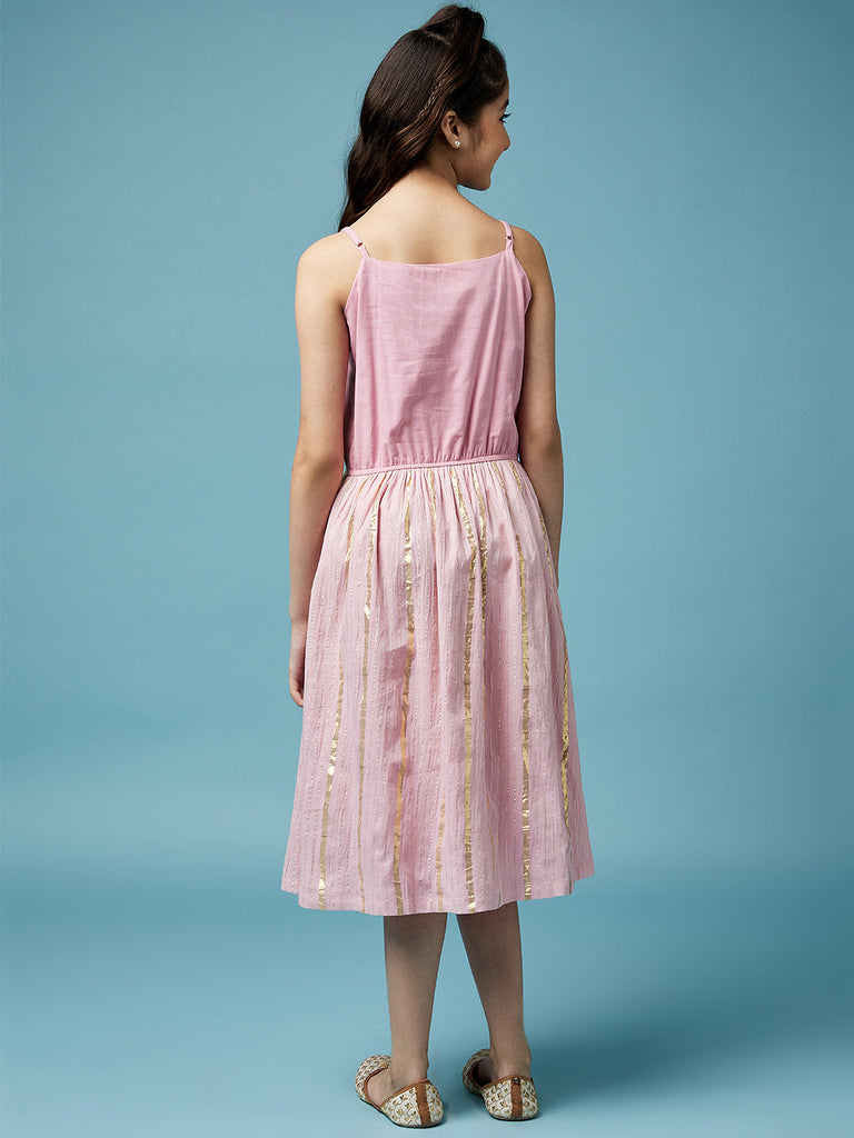 Girls Embellished Cotton Dress (IW-FLORALEMBROIDERY)