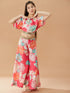 Girls Floral Printed Pure Cotton Top with Palazzos (IW-FLORALMAGENTA)