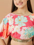 Girls Floral Printed Pure Cotton Top with Palazzos (IW-FLORALMAGENTA)