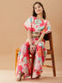 Girls Floral Printed Pure Cotton Top with Palazzos (IW-FLORALMAGENTA)