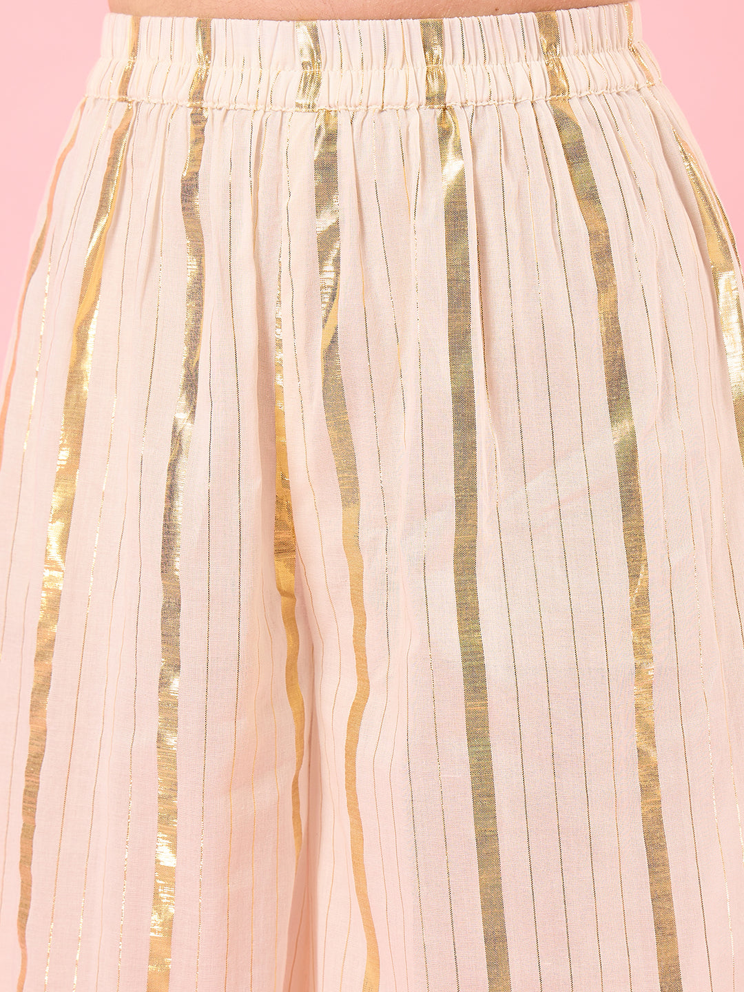 Girls Striped Palazzos (IW-GOLDENLUREX)