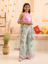 Girls Embellished Top With Palazzos (IW-GREENORGANZAROSE)