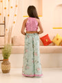 Girls Embellished Top With Palazzos (IW-GREENORGANZAROSE)